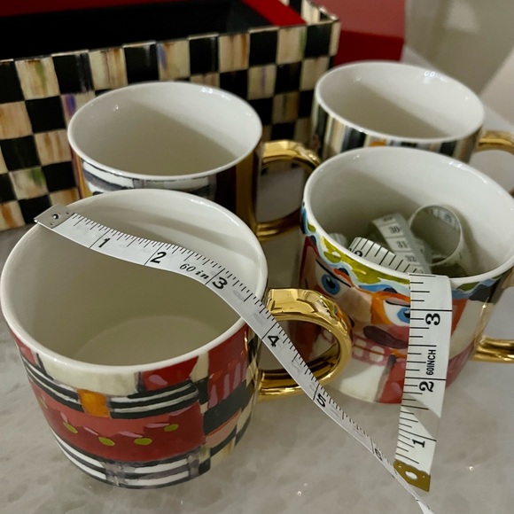 NWOT Rare MacKenzie-Childs Rare Courtly Check Nutcracker Mug Tower Stackable - Picture 5 of 8